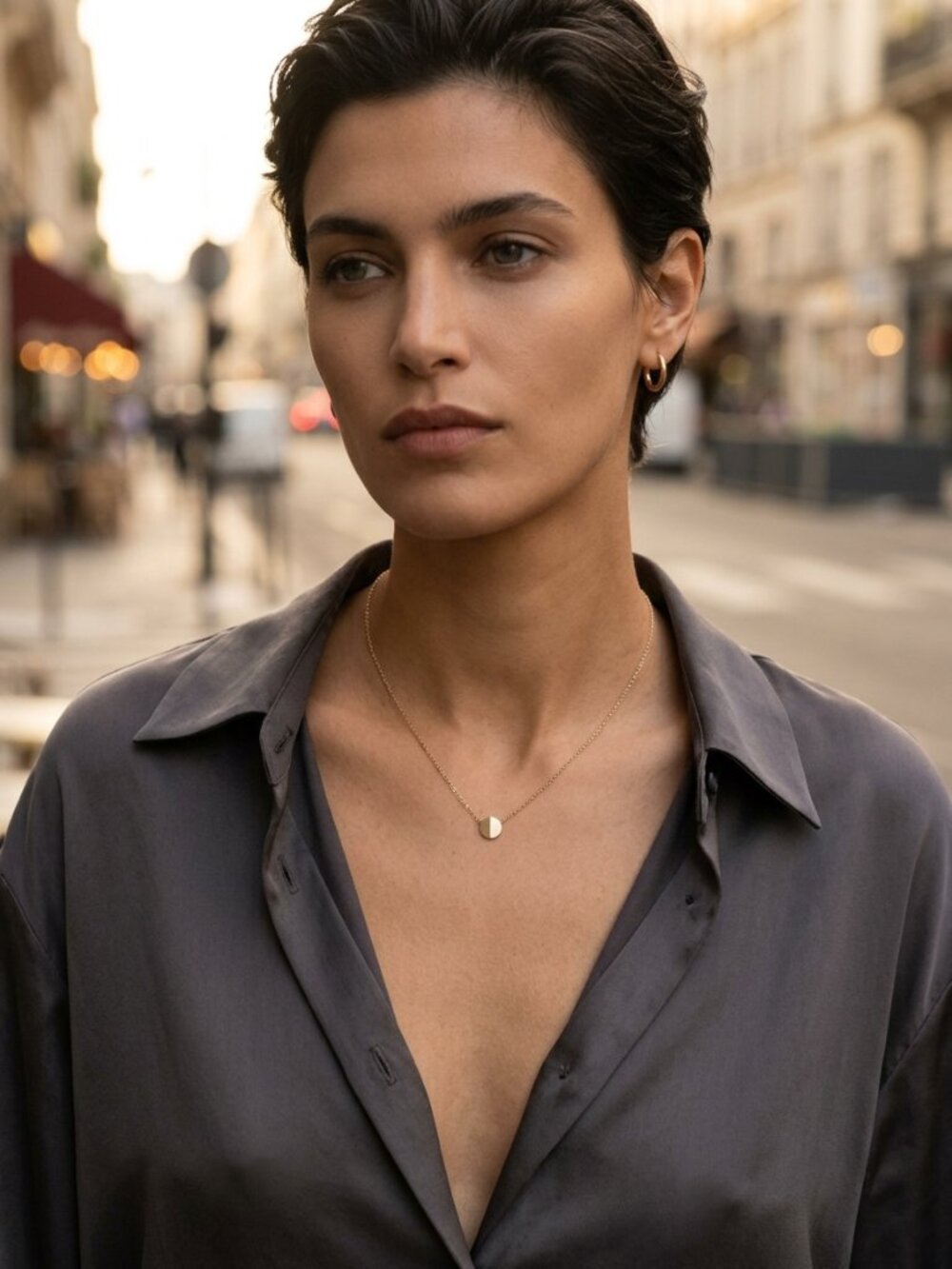 Rare: Dainty, vintage Minimalist Dogeared Necklace unique charm OS